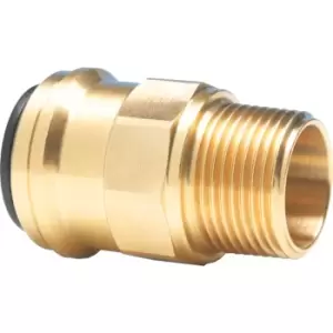 15MM X 1/2" BSPT Ring Main M Brass Straight Adaptor