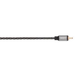 Avinity Subwoofer Cable + Adapter, RCA socket/2 RCA plugs, fabric, gold-pl., 3.0 m