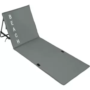 Tectake - Beach mat with backrest - folding beach chair, folding beach mat, sunbathing mat - grey - grey