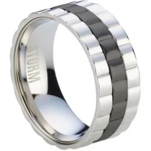 Mens STORM Stainless Steel Velo Ring Size S