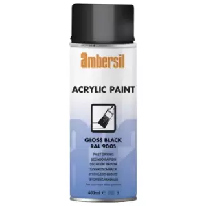Ambersil 20182-AA Acrylic Paint Gloss Black RAL 9005 400ml