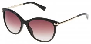 Furla Shiny Black Brown Lens Sunglasses.