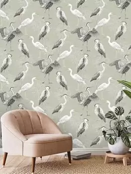 Rasch Dimension Heron Wallpaper Green