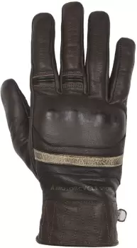 Helstons Bora Hiver Leather Brown Beige Motorcycle Gloves T10