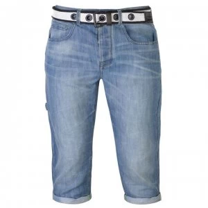 No Fear Belted Shorts Mens - Light Wash