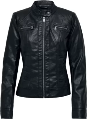 Only Bandit Faux Leather Biker Imitation Leather Jacket black