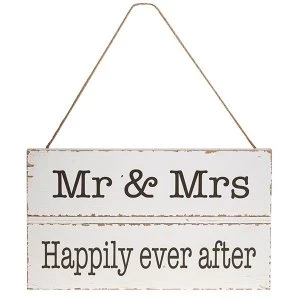 Homestyle Hanging Wood Plaque Mr & Mrs
