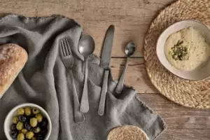 Nkuku Huri Cutlery Set Set Of 16 Tableware Silver