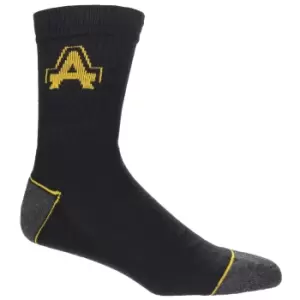 Amblers Mens Contrast Ribbed Workwear Socks (Pack Of 3) (6-11) (Black/Grey)