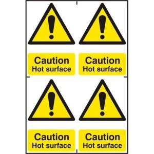 ASEC Caution Hot Surface 200mm x 300mm PVC Self Adhesive Sign
