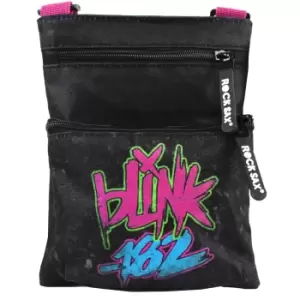 Rock Sax Blink 182 Logo Crossbody Bag (One Size) (Black)