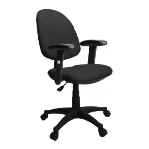 Java 100 High Back Operator Chair With Height Adjustable Arms - Black
