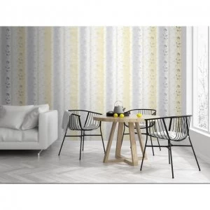 Sublime Yellow and Grey Summertime Floral Wallpaper - One size
