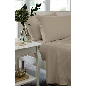 Catherine Lansfield Non-Iron Double Fitted Sheet - Natural