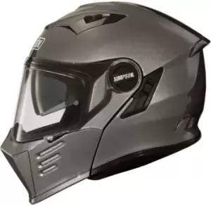 Simpson Darksome Solid Motorcycle Helmet, silver, Size S, silver, Size S