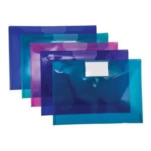 Original Concord Stud ID Wallet File Vibrant Polypropylene with Card Holder A4 Assorted Pack of 5