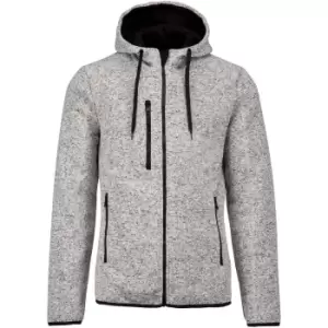 Proact Mens Heather Hooded Jacket (XL) (Light Grey Melange)
