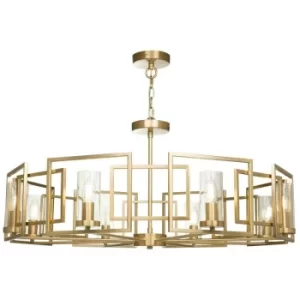 Bowi Cylindrical Ceiling Pendant Lamp Gold, 8 Light, E14