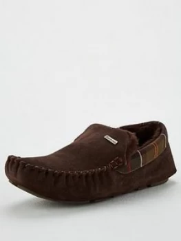 Barbour Monty Slippers, Brown Suede, Size 10, Men