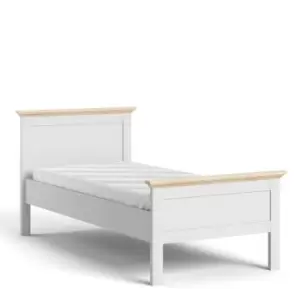 Paris Single Bed (90 X 200) In White And Oak Effect