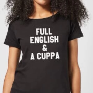 Full English and a Cuppa Womens T-Shirt - Black - 4XL