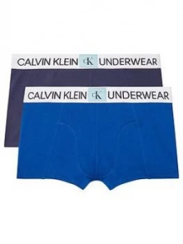 Calvin Klein Boys 2 Pack Logo Waistband Boxer - Navy Blue