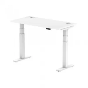Air 1200/600 White Height Adjustable Desk with Cable Ports with White Legs