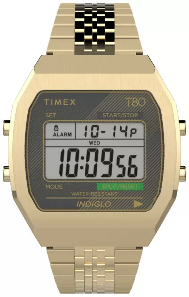 Timex TW2V74300 T80 Digital Display Gold-Tone Stainless Watch