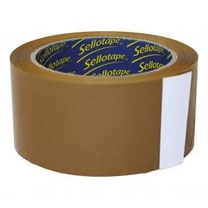 Sellotape 50mm x 66m Waterproof Vinyl Case Sealing Tape Buff Pack of 6