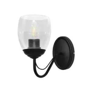 Allena Wall Lamp Black, Transparent 10cm