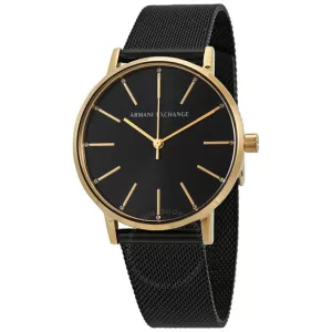 Armani Exchange Womens Multifunction Leather Watch - Black