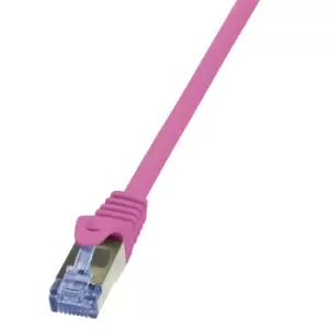 LogiLink 0.5m Cat.6A S/FTP networking cable Pink Cat6a S/FTP (S-STP)