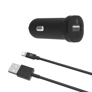 Griffin Single Port 2.4A USB Car Charger with 1M Lightning Cable - Bla
