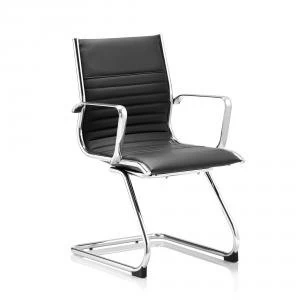 Sonix Ritz Cantilever Chair With Arms Bonded Leather Black Ref