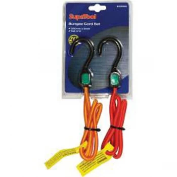 SupaTool Bungee Cord Set with Plastic Hooks 1200mm x 8mm