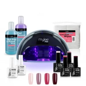 Mylee Black Convex Curing Lamp Kit with Gel Nail Polish Essentials Set (Worth 96.50)