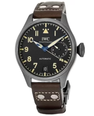 IWC Big Pilot's Heritage Titanium Black Dial Brown Leather Mens Watch IW501004 IW501004