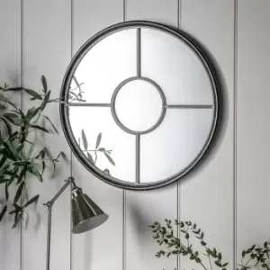 Gallery Interiors Ovesen Mirror Black And Silver / Large