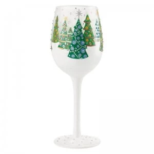 Lolita Christmas Trees in the Snow Wine Glass
