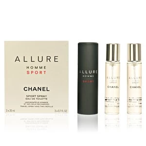 ALLURE HOMME SPORT travel spray and two refills 3 x 20ml