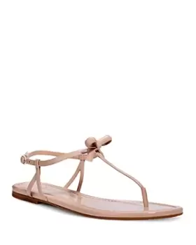 kate spade new york Womens Piazza Knotted Bow Patent Leather Thong Sandals
