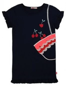 Billieblush Girls Cherry Applique T-Shirt Dress - Navy, Size 3 Years, Women