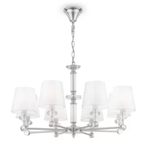 Classic Riverside 8 Light Chrome Chandelier with Shades