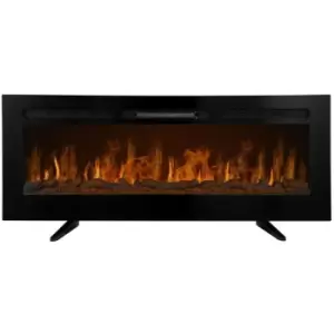 Electric Wall Mounted Inset LED Black Fireplace Free Standing 50 - Black