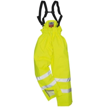 Portwest - S781YERL - sz L Bizflame Rain Lined- Hi-Vis Antistatic FR Trouser - Yellow