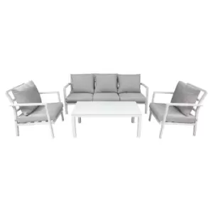 Dellonda Kyoto 4pc Aluminium Outdoor Garden Sofa Arm Chair Coffee Table Set DG52