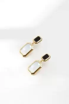 Gold Plated Monochrome Drop Earrings