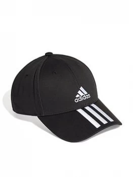 adidas 3 Stripe Baseball Cap - Black Size M Men