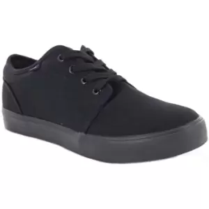 Dek Mens 4 Eye Black Canvas Deck Shoes (8 UK) (Black)