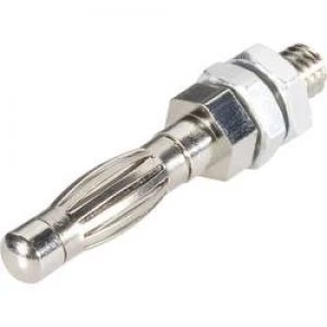 Straight blade plug Plug vertical mount Pin diameter 4mm Silver